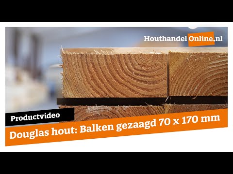 Balk Douglas hout 70x170mm fijnbezaagd  video
