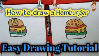 How to draw a Hamburger|Easy Drawing Tutorial