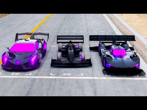 Formula Jet Engine GTR vs Ferrari 499 P GTR vs Lamborghini Veneno GTR at Special Stage Route X