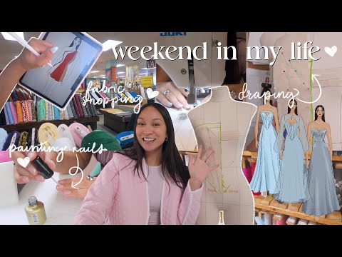 Fashion Designer Diaries ✂️🧵 Designing a Ball Gown, Fabric Shopping, Painting my Nails 💅