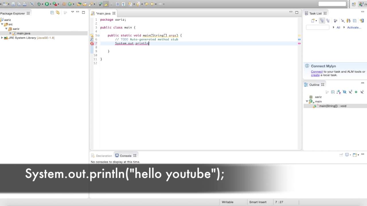 Java Tutorial 1 - Printing text on the console | MCGUY