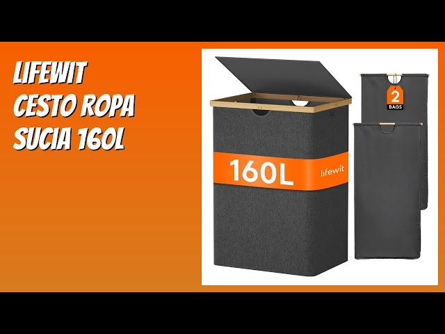 Vídeo relacionado con Lifewit Cesto Ropa Sucia, Cesta Ropa Sucia Impermeable con Asas Extendidas, Laundry Basket, Cubo Ropa Sucia Plegable, Bolsa Ropa Sucia para Baño, Dormitorio, Lavadero, 80L, Gris, Paquete de 2