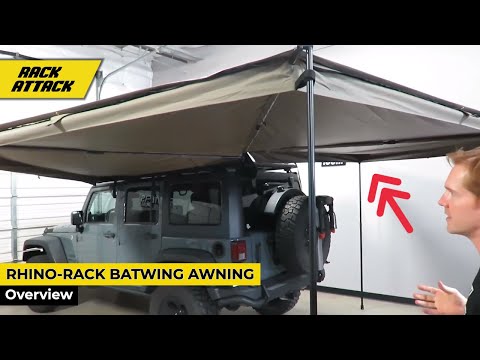 Rhino-Rack Batwing Roof Rack Mounted Awning Overview And Demonstration