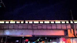 preview picture of video 'Subway train goes on the bridge at night in Seoul'