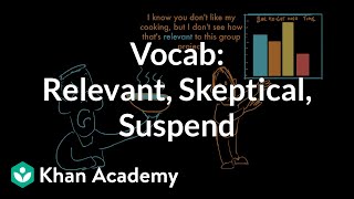 Relevant, Skeptical, Suspend | Vocabulary | Khan Academy