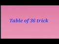 Table Of 36 Trick Table Of 36 36 Ki Table 36 Ka Table 36 Tables 36 Table NavshimathsClasses