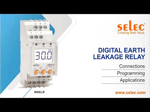 Selec Earth Leakage Relay 900ELR: Connections | Programming | Applications