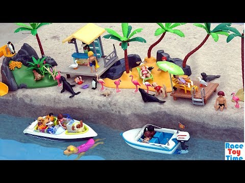 Playmobil Family Fun Speedboat Playset Plus Sea Animals Toys For Kids