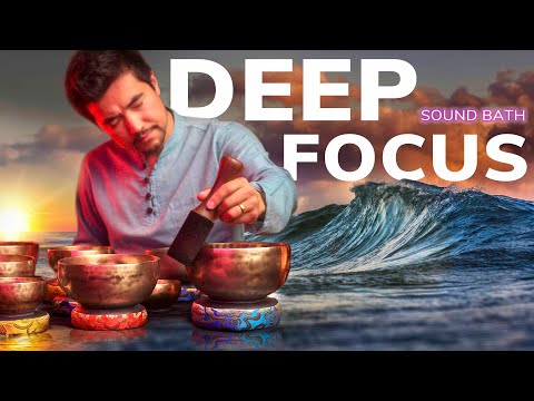 DEEP FOCUS ZONE ★ ENTER FLOW STATE with Pure Raw Singing Bowl Frequencies | No SoundFX • DIM SCREEN