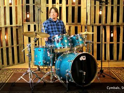Dw Collector's Series Shell Pack Teal Glass with Chrome Hardware