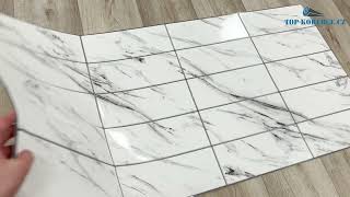 3D obkladový omyvatelný panel PVC Travertine White (957x482mm)