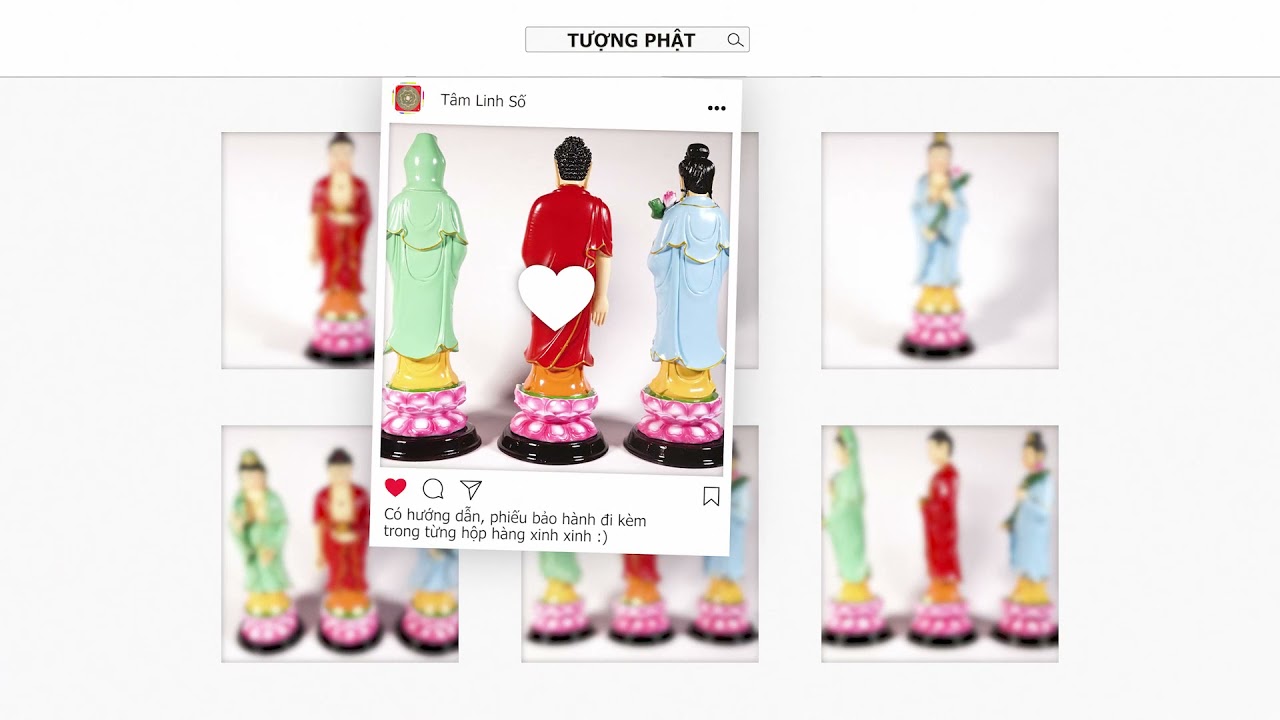 Bộ 3 tượng Phật Tây Phương Tam Thánh Tam Thế Phật áo vẽ màu - Cao 25cm