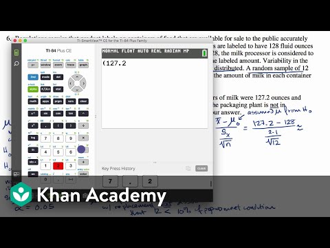 Free response example: Significance test for a mean | AP Statistics | Khan Academy