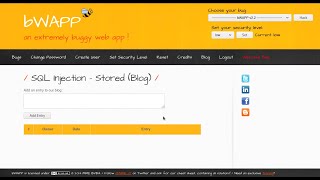 SQL Injection   Stored Blog   Low Security Level