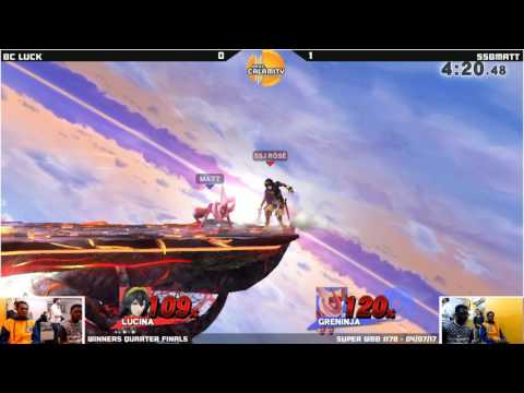 WBB #78  BC Luck (Marth,Lucina) vs SSBMatt (Greninja)   Winners Quarter Finals   Smash 4 Singles