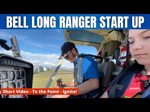 Bell 206 Long Ranger START UP & Take Off. Short and Sharp Video.