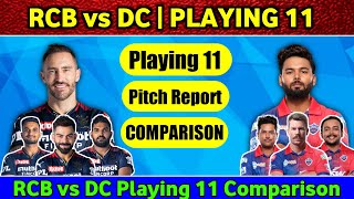 IPL 2022 :- RCB vs DC Playing 11 Pitch Report, Comparison | 16 April 2022 | IPL Match