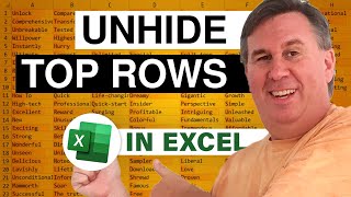 Excel - Easy Way to Unhide Top Row or Rows - Episode 2561c