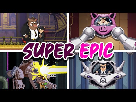 SuperEpic The Entertainment War - All Bosses + Ending