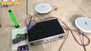Combo loa âm trần và amply SU-901, Loa âm trần công suất 16w, Loa nghe nhạc, phát thanh cửa hàng,..