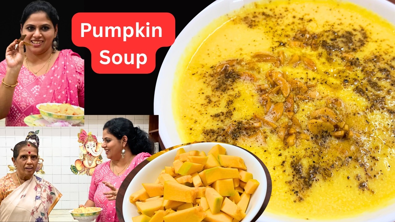 Pumpkin Soup/Creamy restaurant style pumpkin soap/பூசணிக்காய் சூப்/Revathy Shanmugam