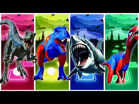 Megalodon VS Spiderman Trix VS Jurassic World #322 #coffindance #tileshop