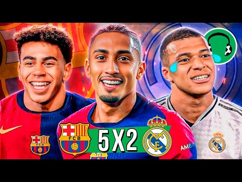 ♫ 5x2 - BARCELONA HUMILHA O REAL MADRID com show de RAPHINHA E YAMAL | Paródia Fui Mlk