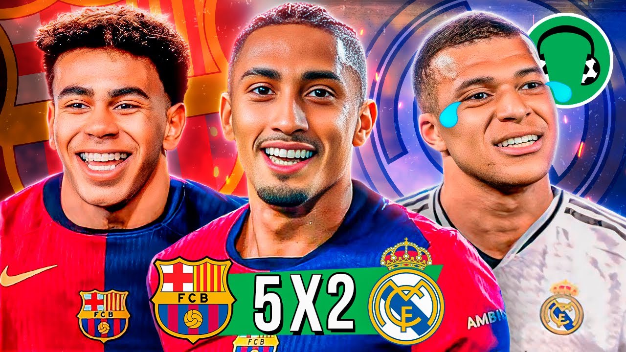 ♫ 5x2 - BARCELONA HUMILHA O REAL MADRID com show de RAPHINHA E YAMAL | Paródia Fui Mlk