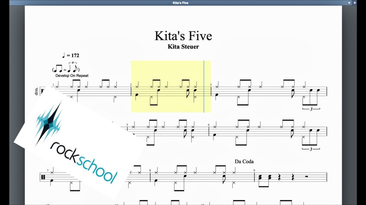 Kita's Five Rockschool Grade 7 Drums