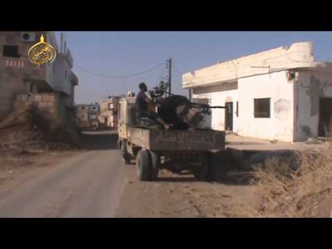 استهداف طريق أمداد قوات النظام برشاشات الثقيلة من قبل لواء المعتز بالله ضمن معركة عاصفة الجنوب في ريف درعا