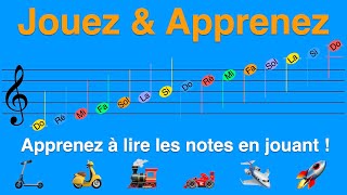 Vignette de la vidéo YouTube Happy Note! pour apprendre à lire la musique avec un jeu (Do Re Mi Fa Sol La Si)