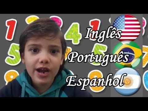 Aprenda os números em inglês, espanhol e português com o Juan Felipe!!!