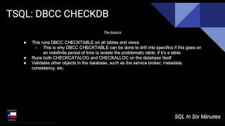 Using DBCC CHECKDB In SQL Server