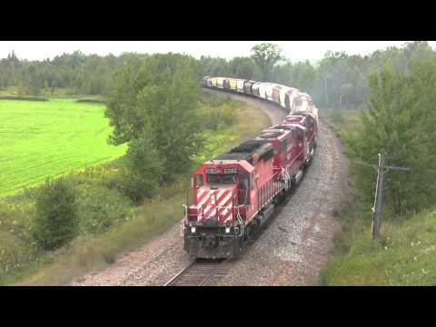 Three EMDs on CP 493 -Sandstone Bridge on the Hinckley Sub-