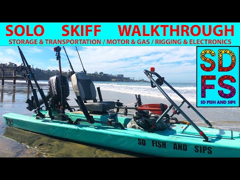 SOLO SKIFF WALKTHROUGH  How I Rig Out My Motorized Kayak Micro Skiff For FISHING