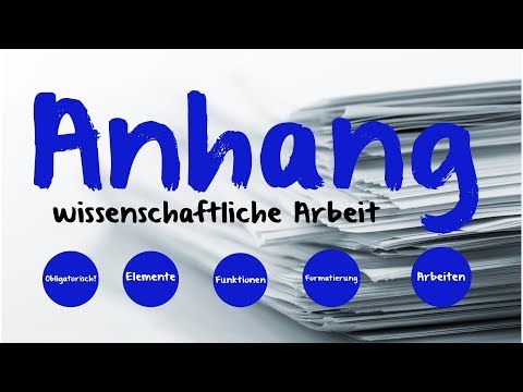 Anhang Bachelorarbeit Hausarbeit Masterarbeit