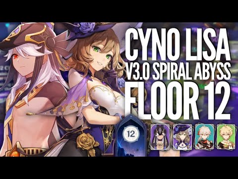 Lisa Cyno Aggravate Hyper Carry Duo Full Clear - V3.0 Spiral Abyss Floor12 Genshin Impact