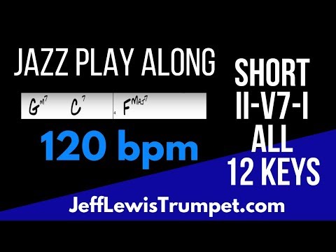 Short 2 bar ii V I jazz play along at 120 bpm