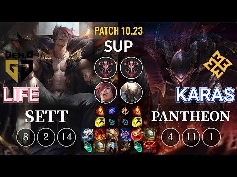 GEN Life Sett vs EM Karas Pantheon Sup - KR Patch 10.23