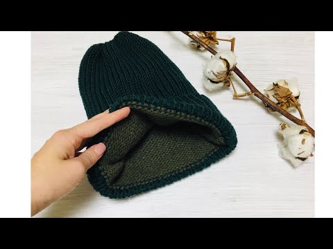 Вязаный подклад для шапки / Как связать подклад для шапки