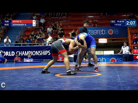 1/8 FS - 92 kg: O. AGTAS (TUR) v. A. DZHIGKAEV (RUS)