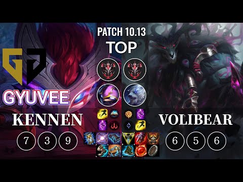 GEN gyuvee Kennen vs Volibear Top - KR Patch 10.13