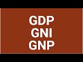 GDP GNP GNI