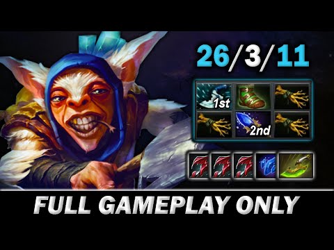 26 Kills, Meepo safelane 1st Dagger and 2nd Scepter with 3x Dragon Lance  - Full Gameplay Meepo #343