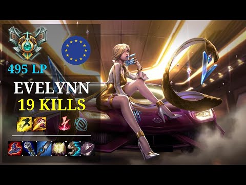 Evelynn Jungle vs Lillia - 19 kills - Roulette - EUW Grandmaster (495 LP)