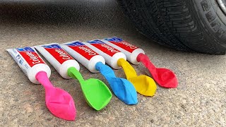 Car vs Giant Toothpaste, Giant Coca Cola & Balloons Chupa Chups, Fanta vs Mentos | Test Ex
