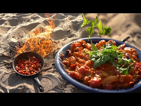 Gnocchi-pan at the beach