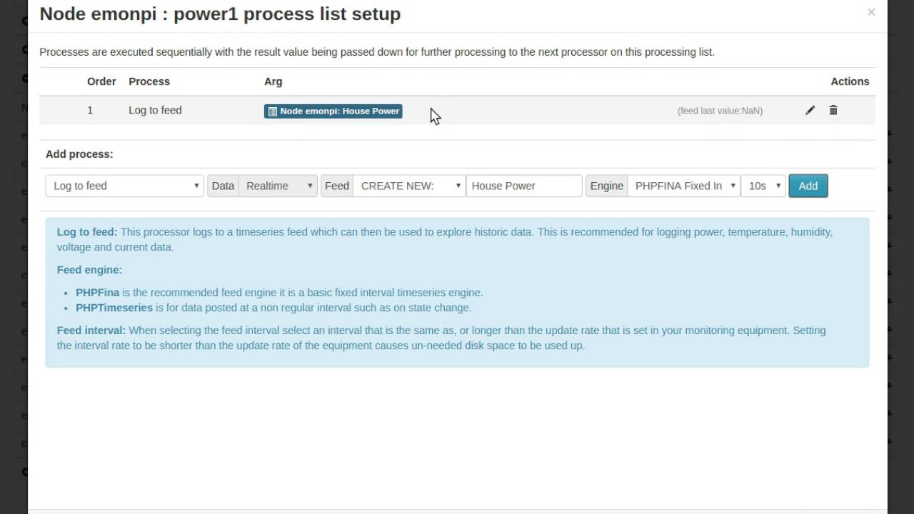 emonPi Emoncms V9 - Logging Inputs to Feeds