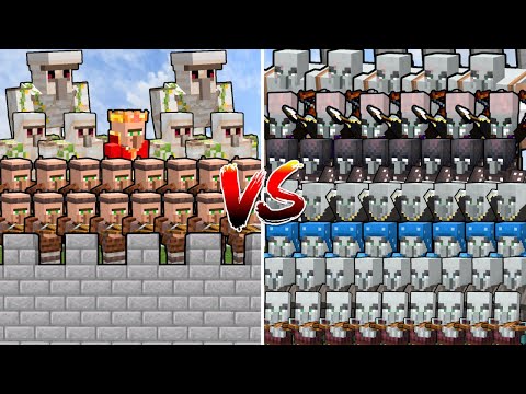 EVERY ILLAGER X100 vs VILLAGER CASTLE | Minecraft Mob Battle