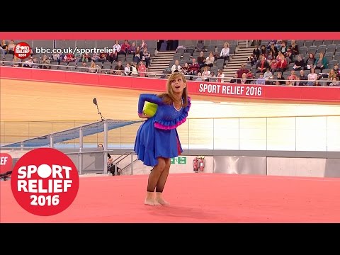 Tameka Empson out-ribbons Freddie Flintoff in rhythmic gymnastics